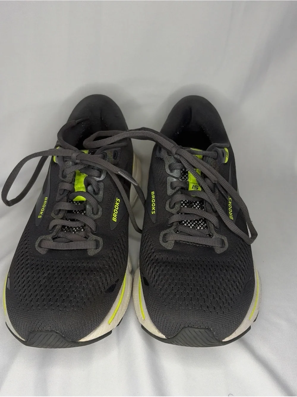 Brooks Black Running Sneakers with Neon Green Accents